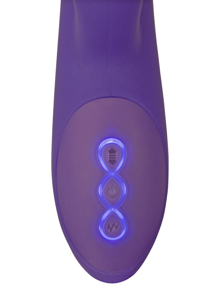 Sweet Smile Stoßvibrator mit Klitorisreizer Thrusting & Rotating Pearl Vibrator in lila günstig kaufen 24 cm