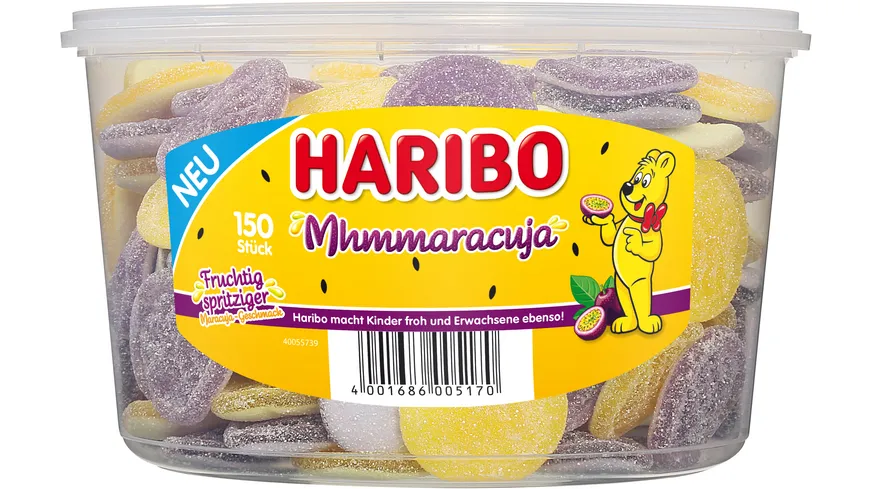 Haribo Fruchtgummi Mhmmaracuja Runddose 1200 g