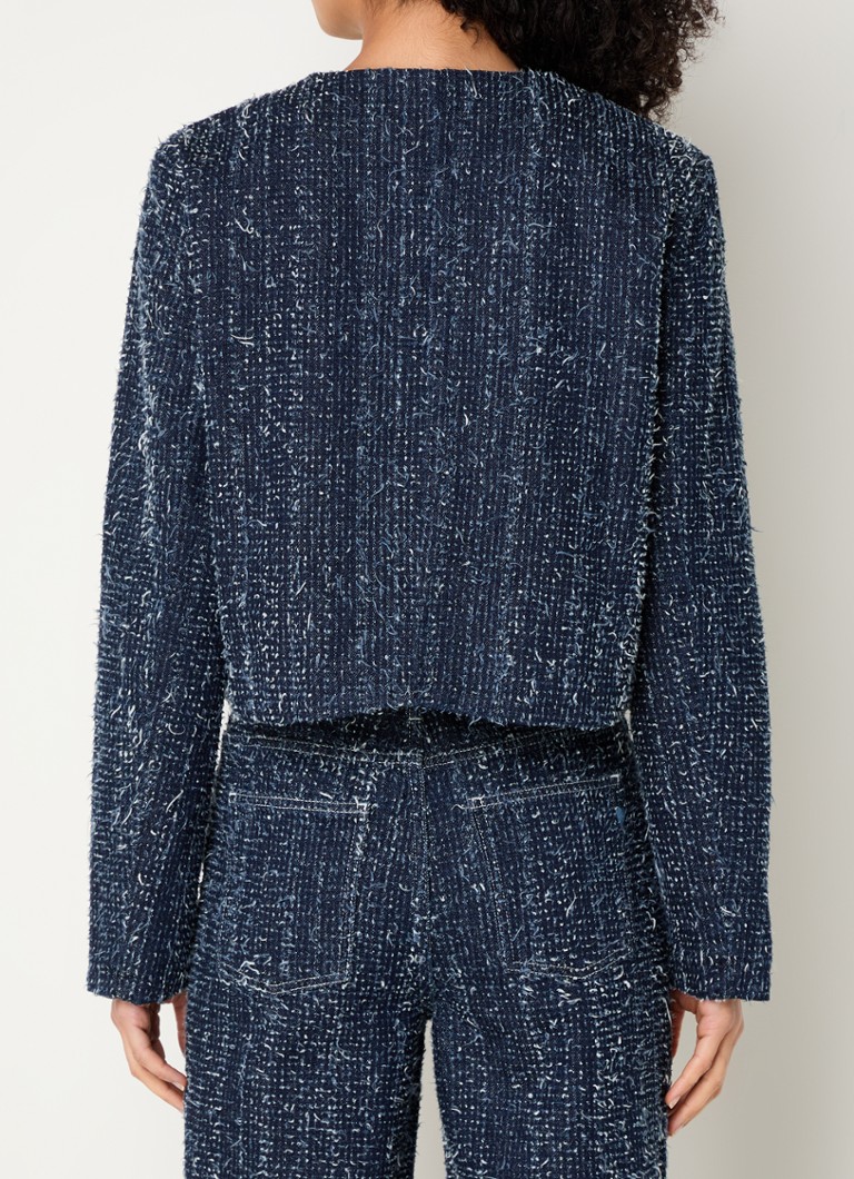 Fabienne Chapot Davis -farkkutakki tweed-jäljitelmällä ja ommelluilla taskuilla