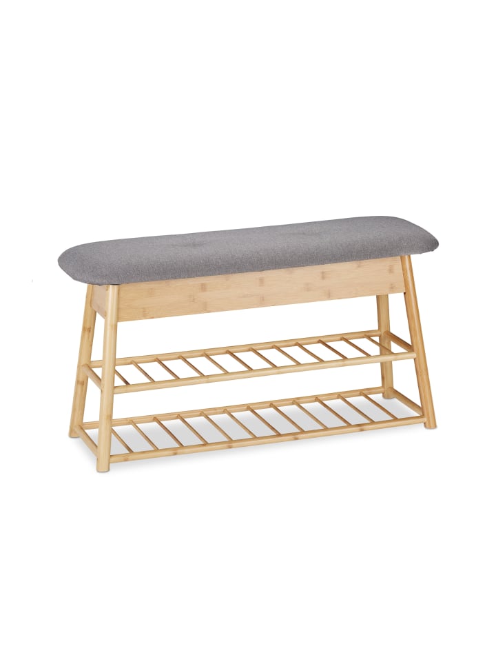 relaxdays Schuhbank in Natur - (B)90 x (H)48 x (T)28 cm günstig kaufen onesize