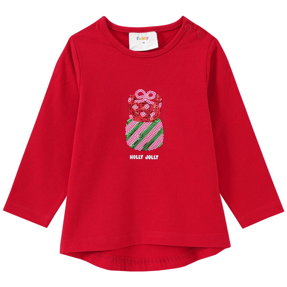 Baby Weihnachtsshirt und Leggings im Set rot / rosa