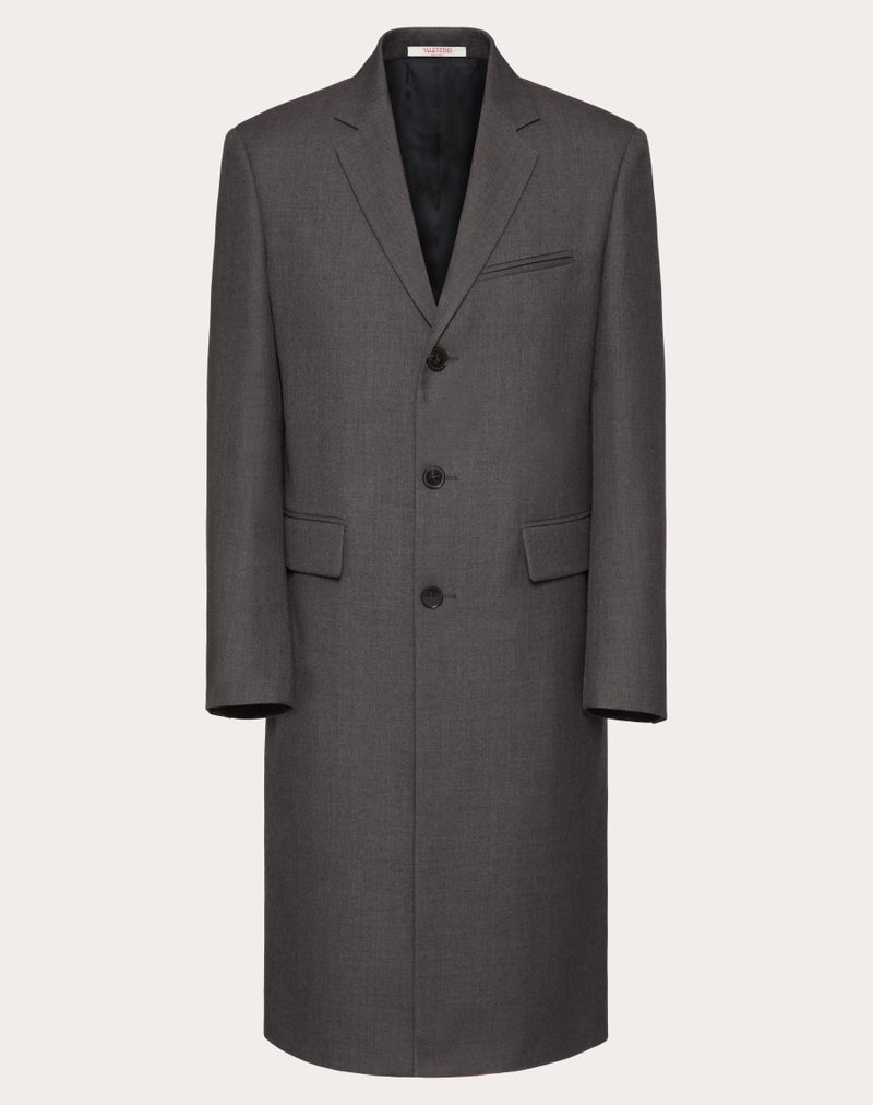 Manteau technique en nylon à simple boutonnage avec étiquette de tailleur Maison Valentino