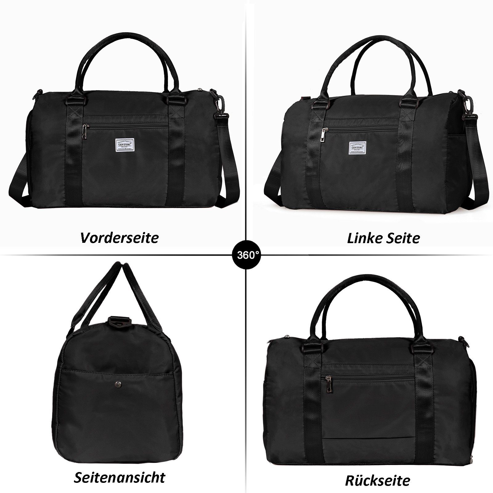 TAN.TOMI Sporttasche Sport Duffel Bag Damen,Handgepäck für Ryanair Cabin Bag Sporttasche, mit Nassfach & Schuhfach Reisetasche Handgepäck Tasche für Flugzeug