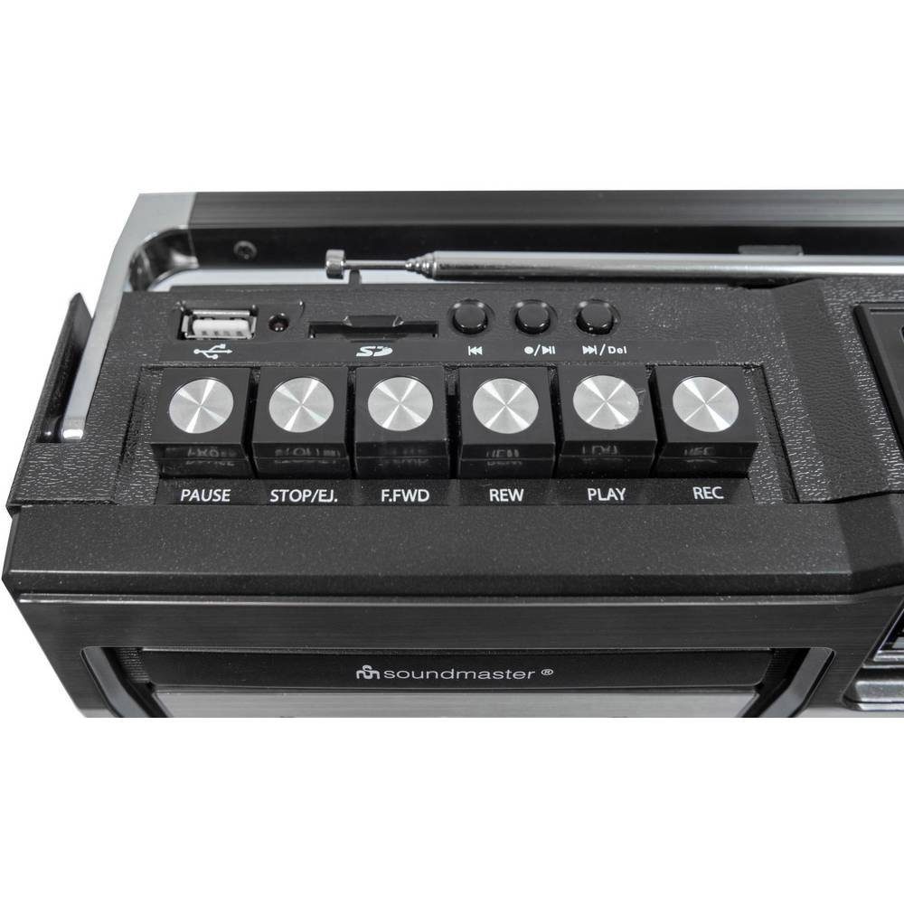 Soundmaster Retro Radio Kassetten Rekorder mit USB/SD Radio (Aufnahmefunktion)