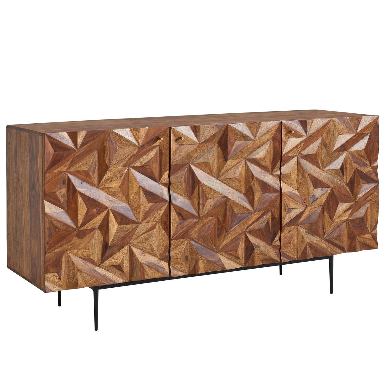 Skyport WOHNLING Sideboard 144x72x47 cm Holz Massiv Kommode Anrichte Modern Standschrank