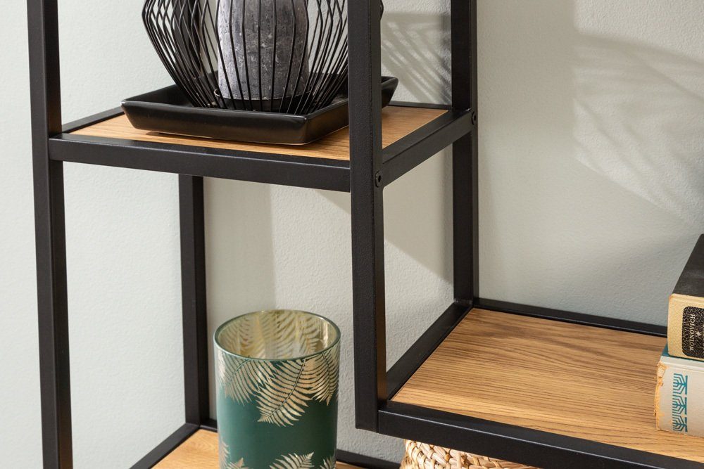 riess-ambiente Wandregal SLIM LINE 91cm natur / schwarz, Einzelartikel 1-tlg., Wohnzimmer · Holzwerkstoff · Metall · eckig · 5 Fächer · Industrial