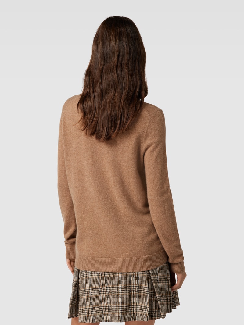 Kaschmirpullover in melierter Optik in camel meliert