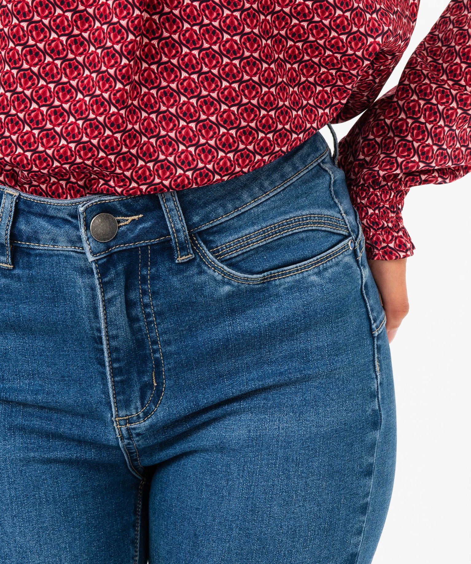 Jean skinny effet push-up taille haute femme stone | GEMO