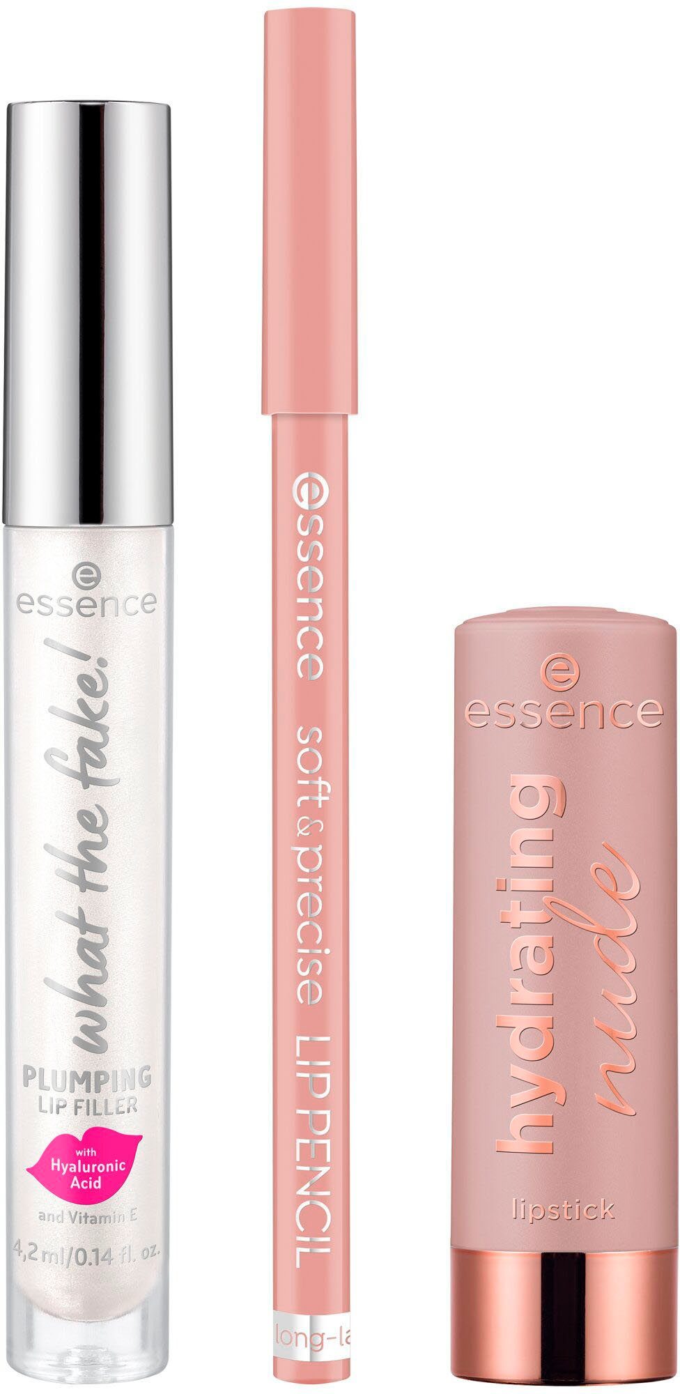 Essence Lippenpflege-Set the nude lip set romantic, 3-tlg.