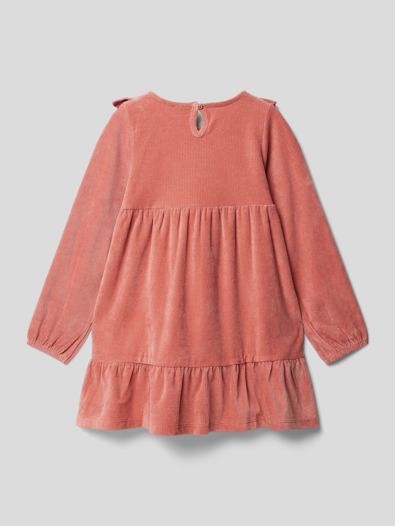 Knielanges Kleid mit Rüschen in altrosa