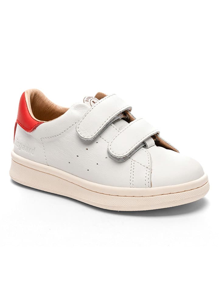 bisgaard Leder-Sneakers in Weiß/ Rot günstig kaufen