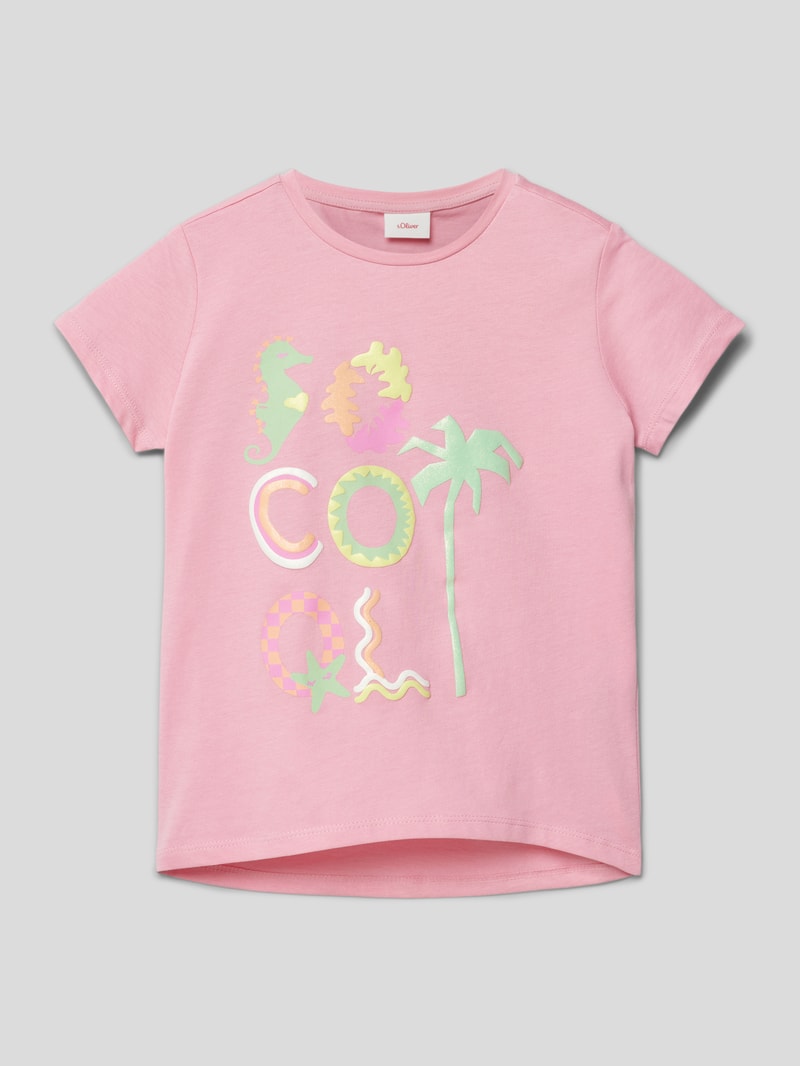 T-Shirt mit Statement-Print in rosa