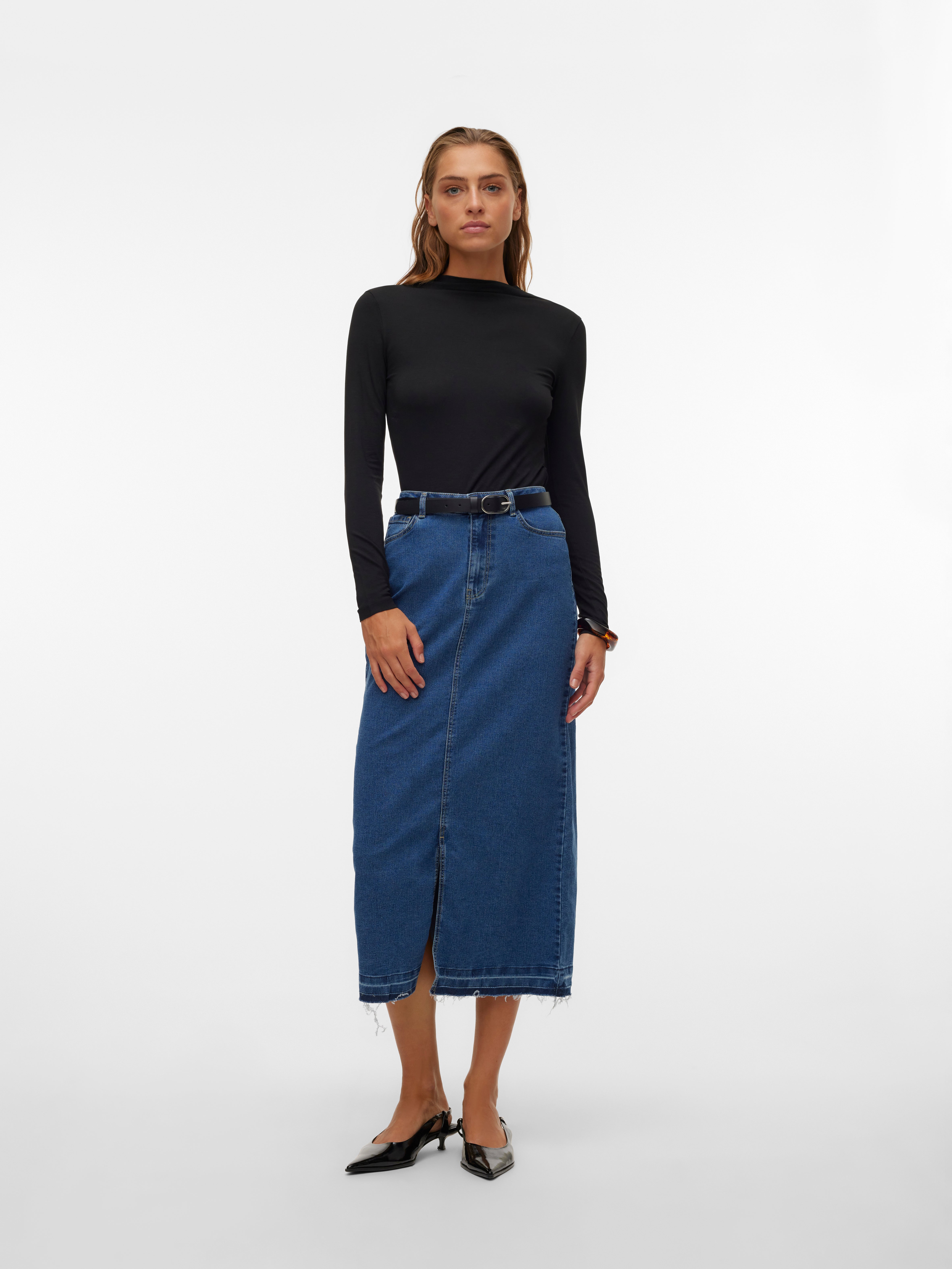 VMREAL Hohe Taille Langer Rock