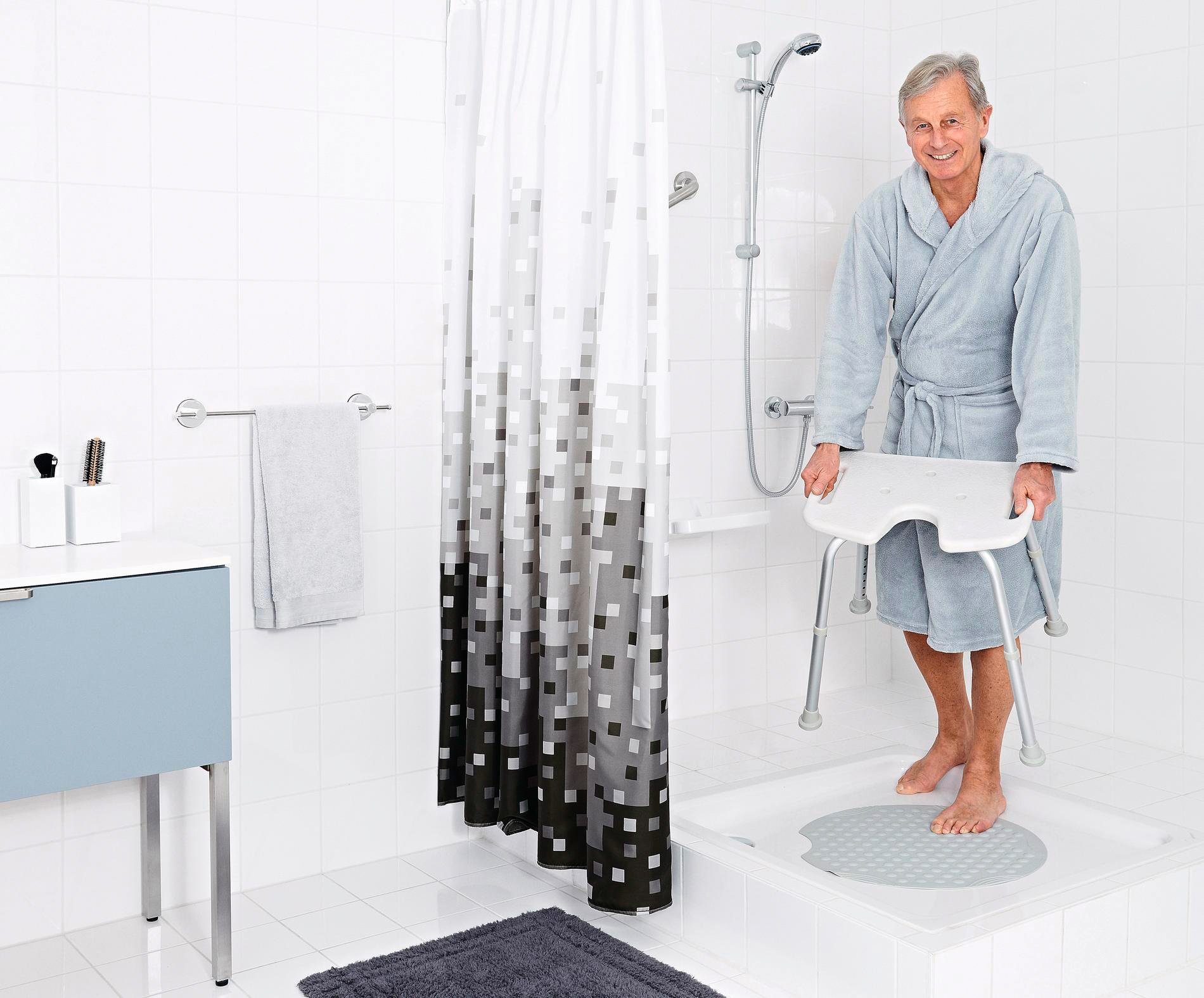 Ridder Duschhocker Comfort, belastbar bis 130 kg, mit Hygieneausschnitt, Gewicht: 2,37 Kg