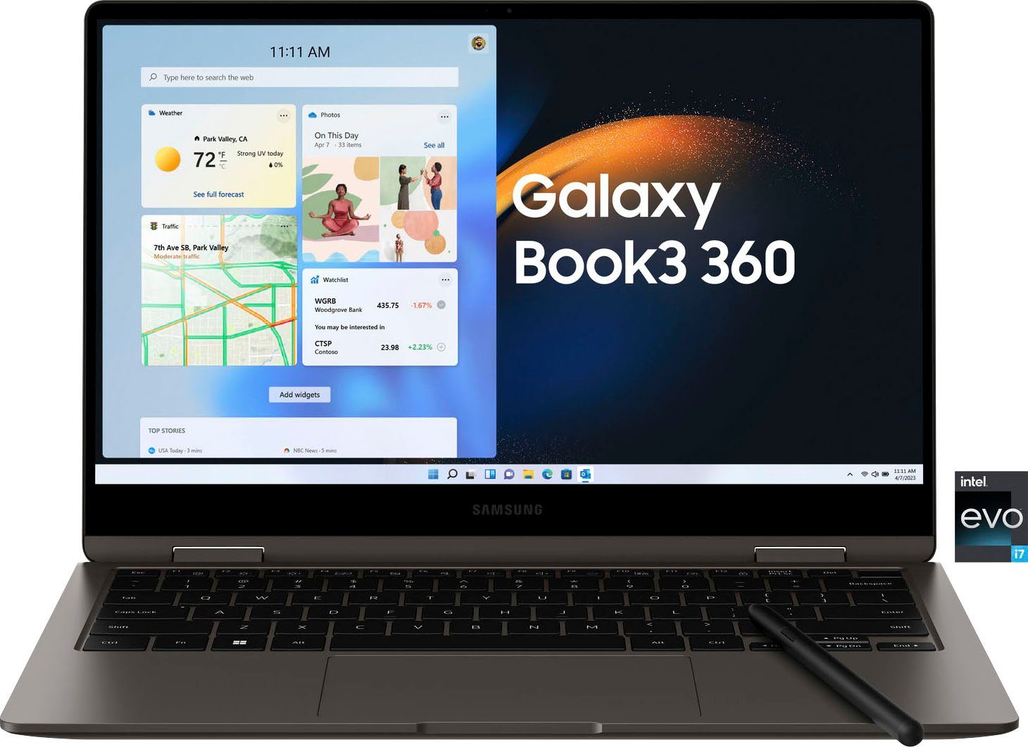 Samsung Galaxy Book3 360 Notebook (33,78 cm/13,3 Zoll, Intel Core i7 1360P, Iris Xe Graphics, 1000 GB SSD)