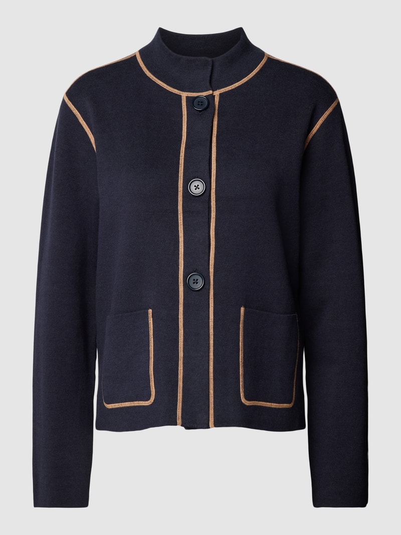 Blazer mit Viskose-Anteil und Knopfverschluss in marineblau