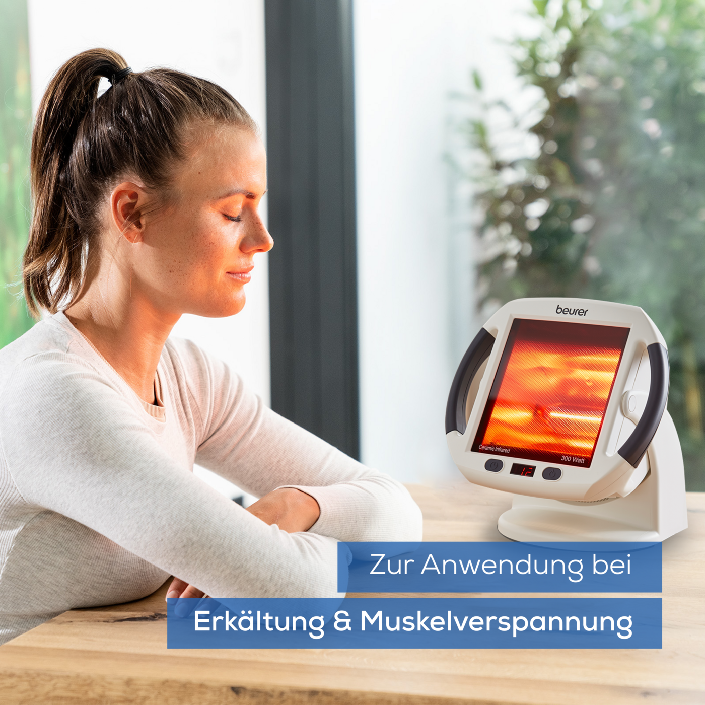 Beurer Infrarot-Wärmestrahler IL 50-Extra große Infrarotlampe mit Timer, Abschaltautomatik & Keramik Glasscheibe