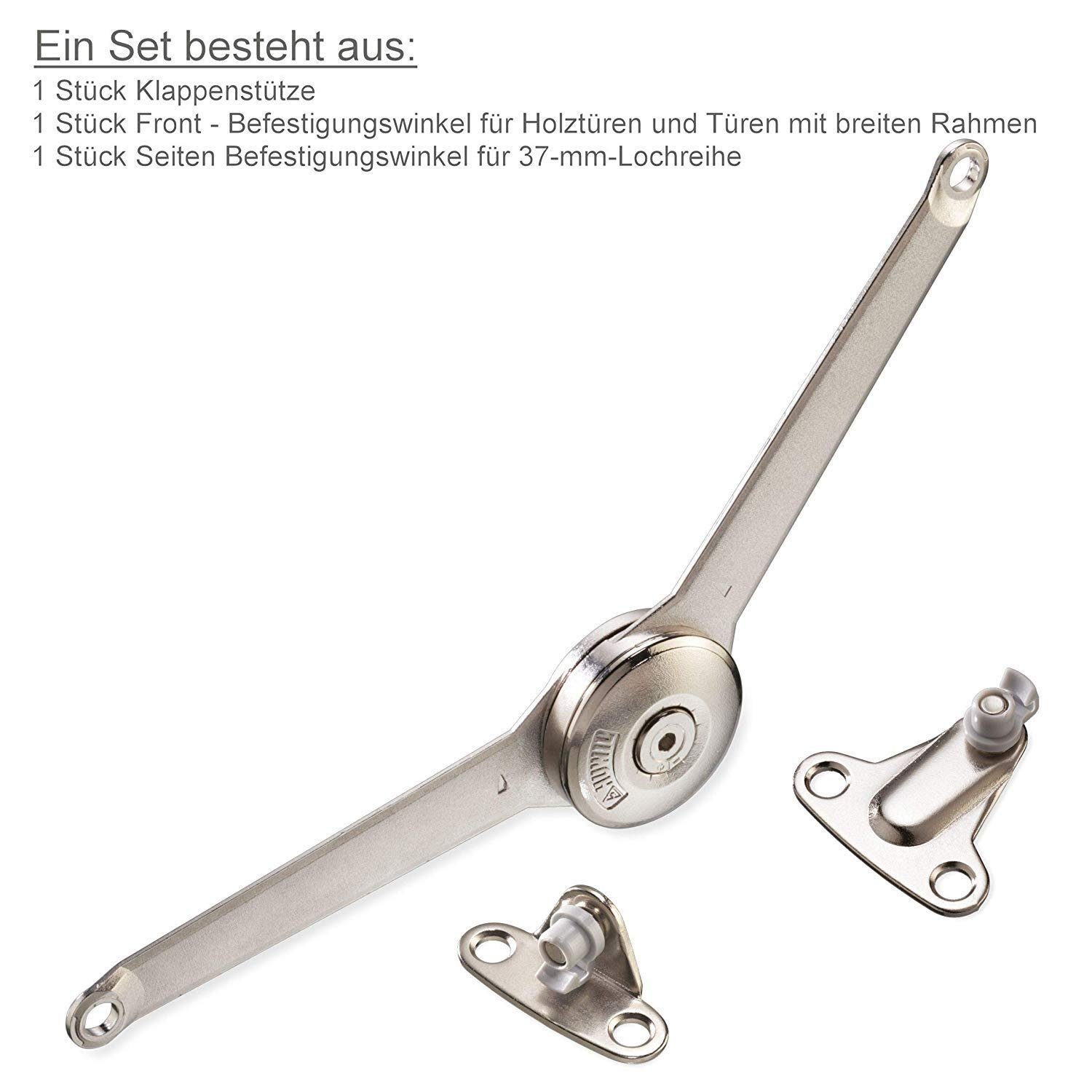 SO-TECH® Möbelbeschlag Kesseböhmer Duo Forte Klappenstütze einstellbar 75 - 110° (1 St), für Klappenhöhe: 200 - 700 mm Klappenbeschlag