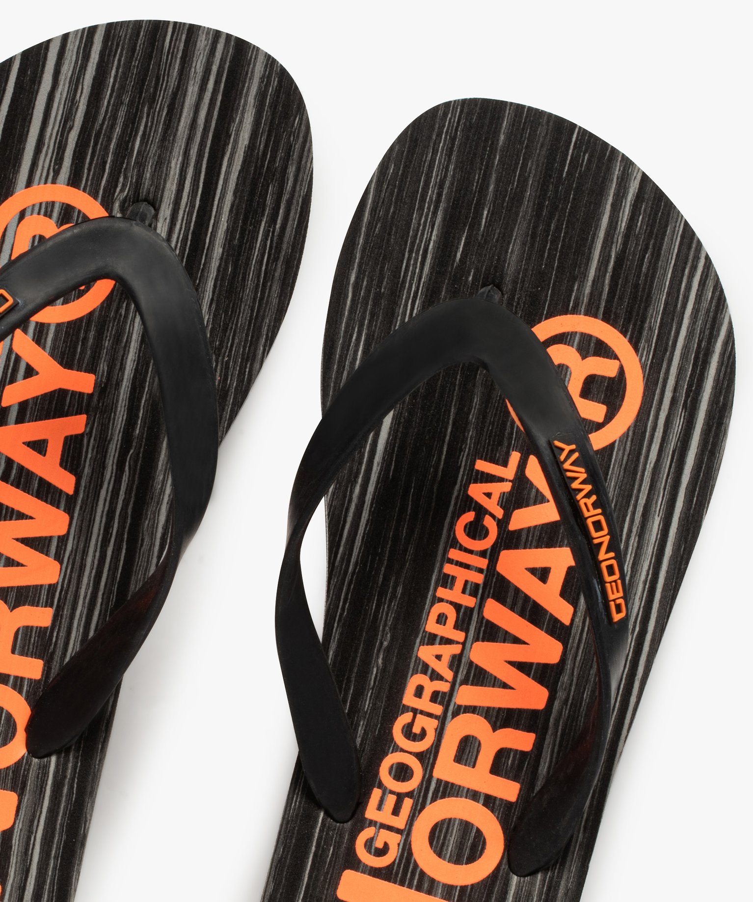 Tongs homme détails contrastés – Geographical Norway noir | GEMO