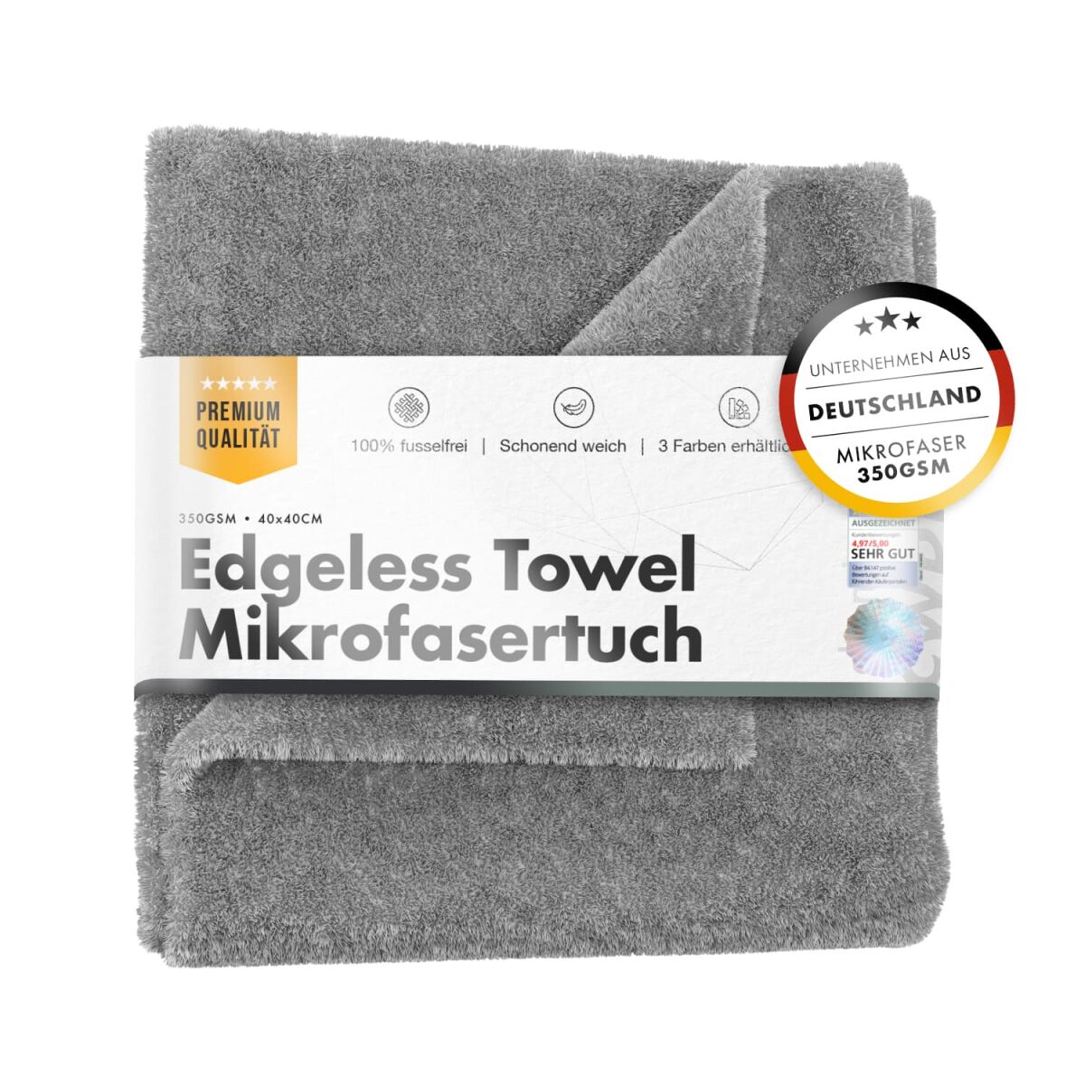chemicalworkz Edgeless Towel 350GSM Grau Poliertuch 40×40cm
