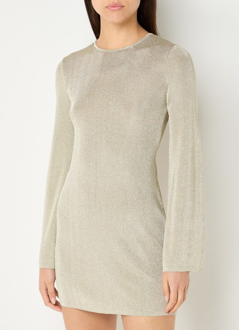 Vestido corto Zulma de ba&sh con inserciones de lúrex y espalda descubierta.