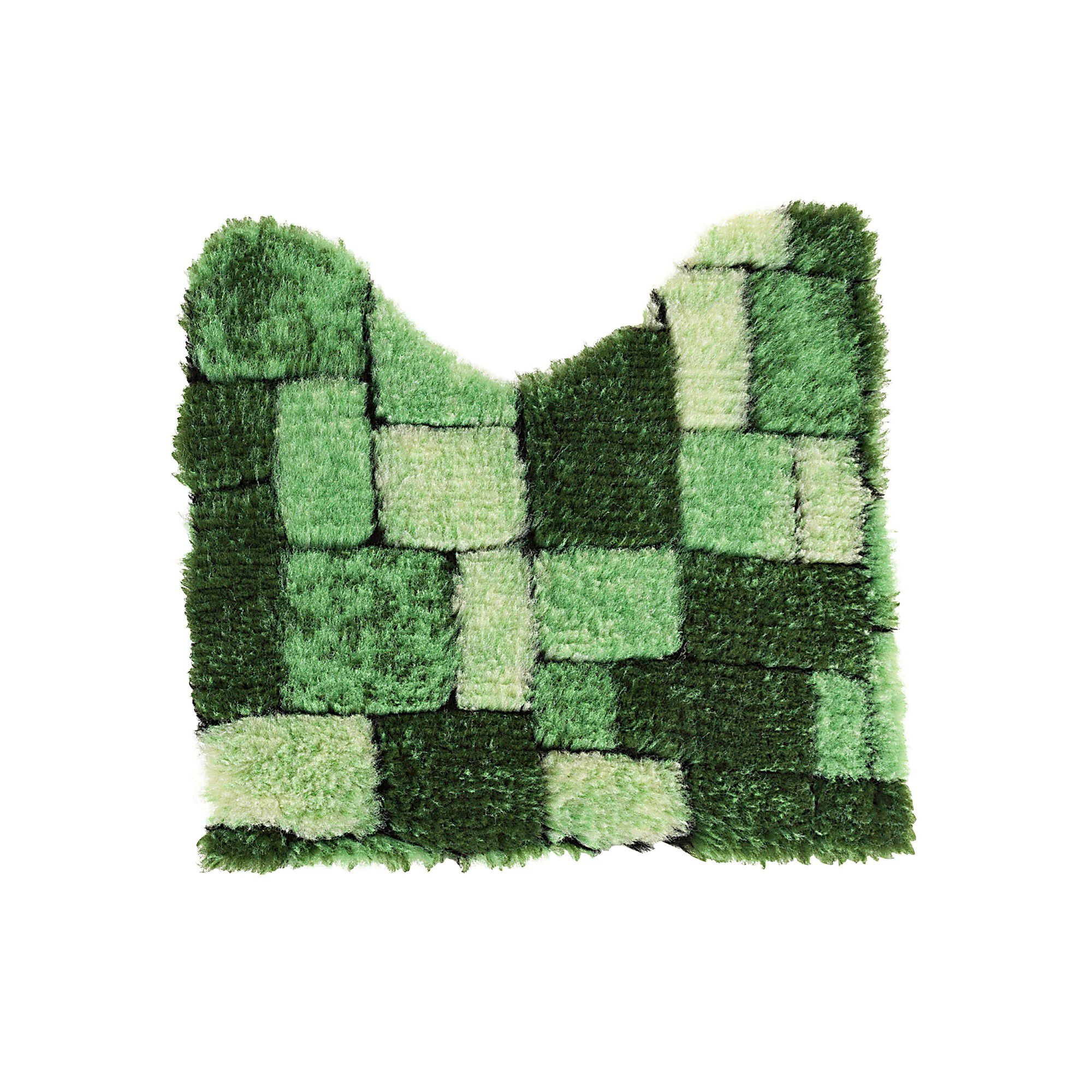 Tapis de bain mosaïque toucher peluche