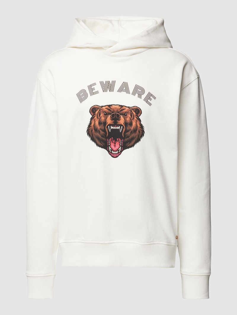Hoodie mit Motiv-Print Modell 'Samson' in offwhite