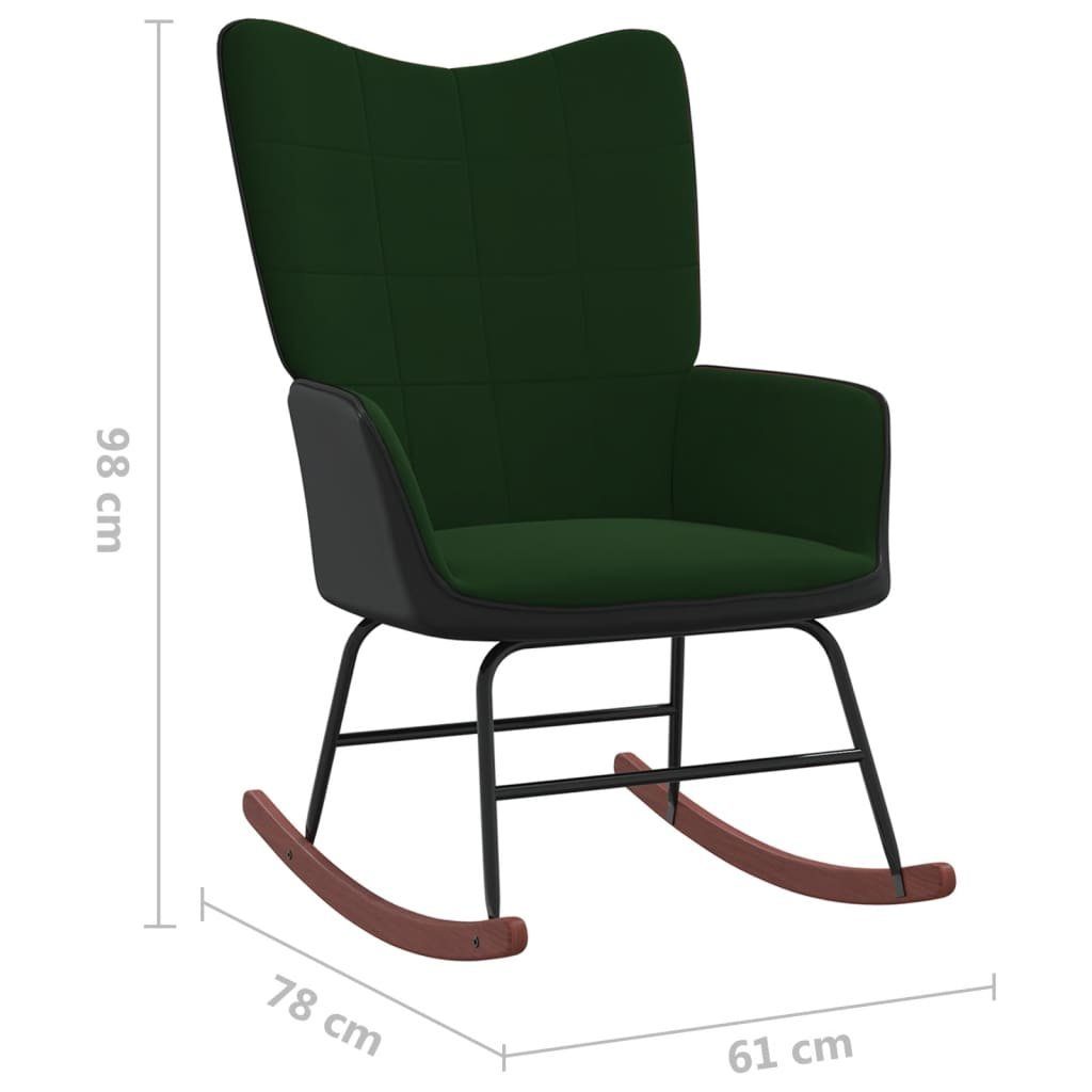 vidaXL Schaukelstuhl Schaukelstuhl Dunkelgrün Samt und PVC (1 St)