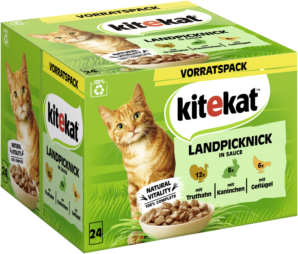 Kitekat Nassfutter Kitekat Multipack Landpicknick in Sauce 24x85 g