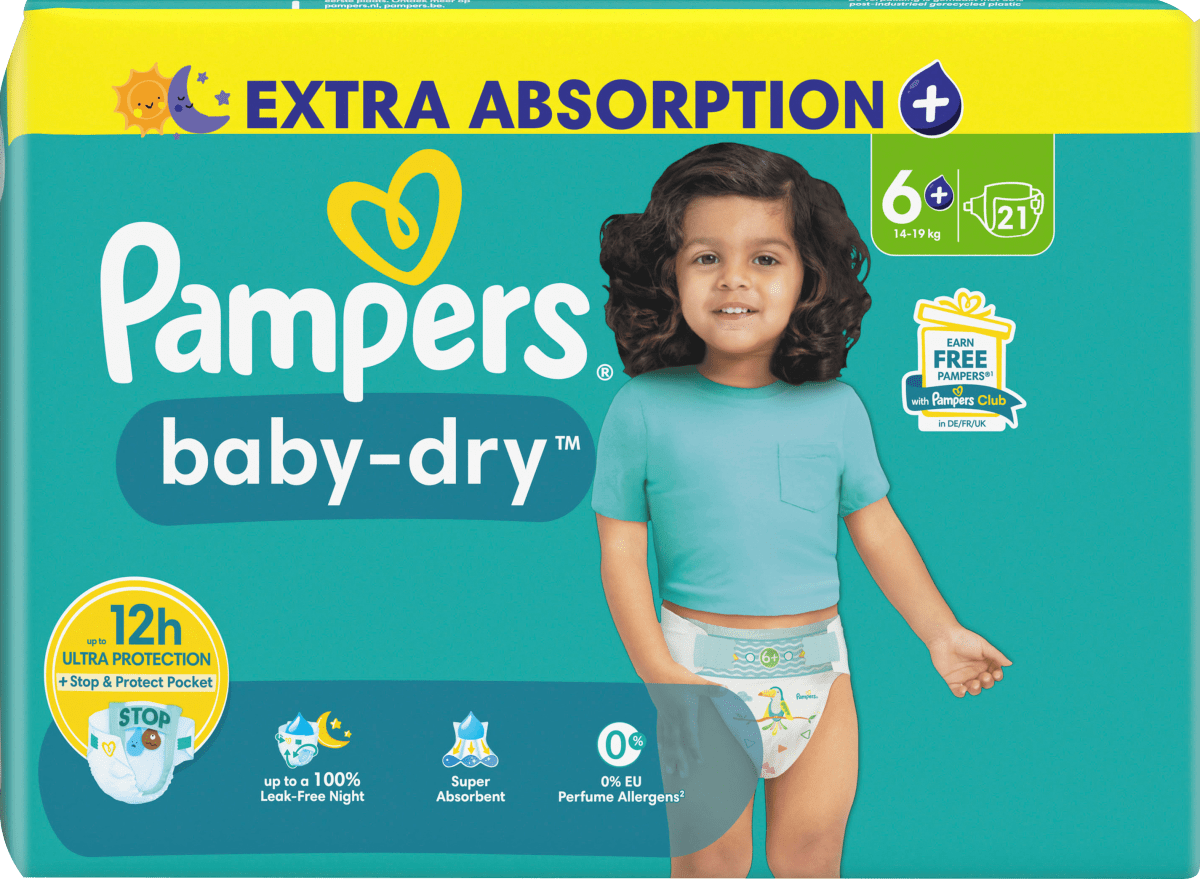 Windeln Baby Dry Gr.6+ Extra Large (14-19kg), 21 St