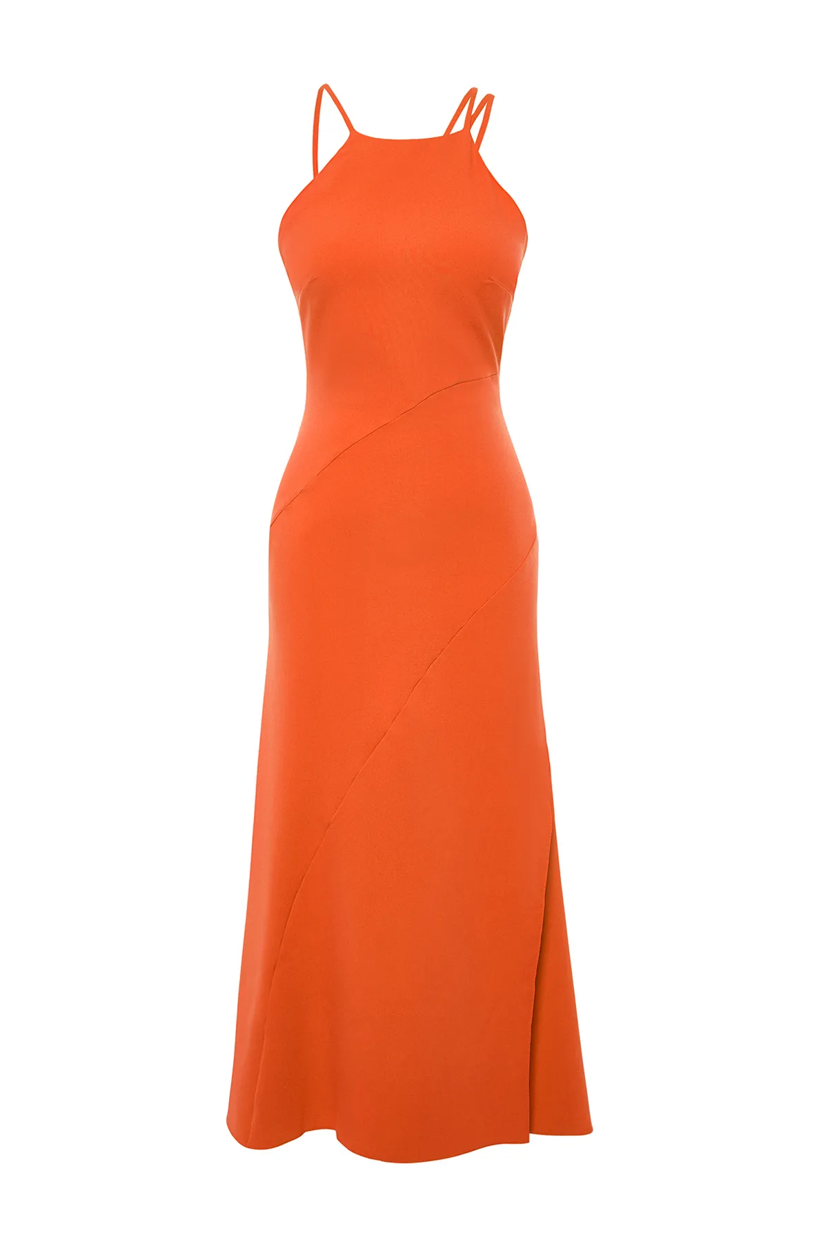 Trendyol Collection  Orangefarbenes Kleid mit Rückenbindung TPRSS24EL00077