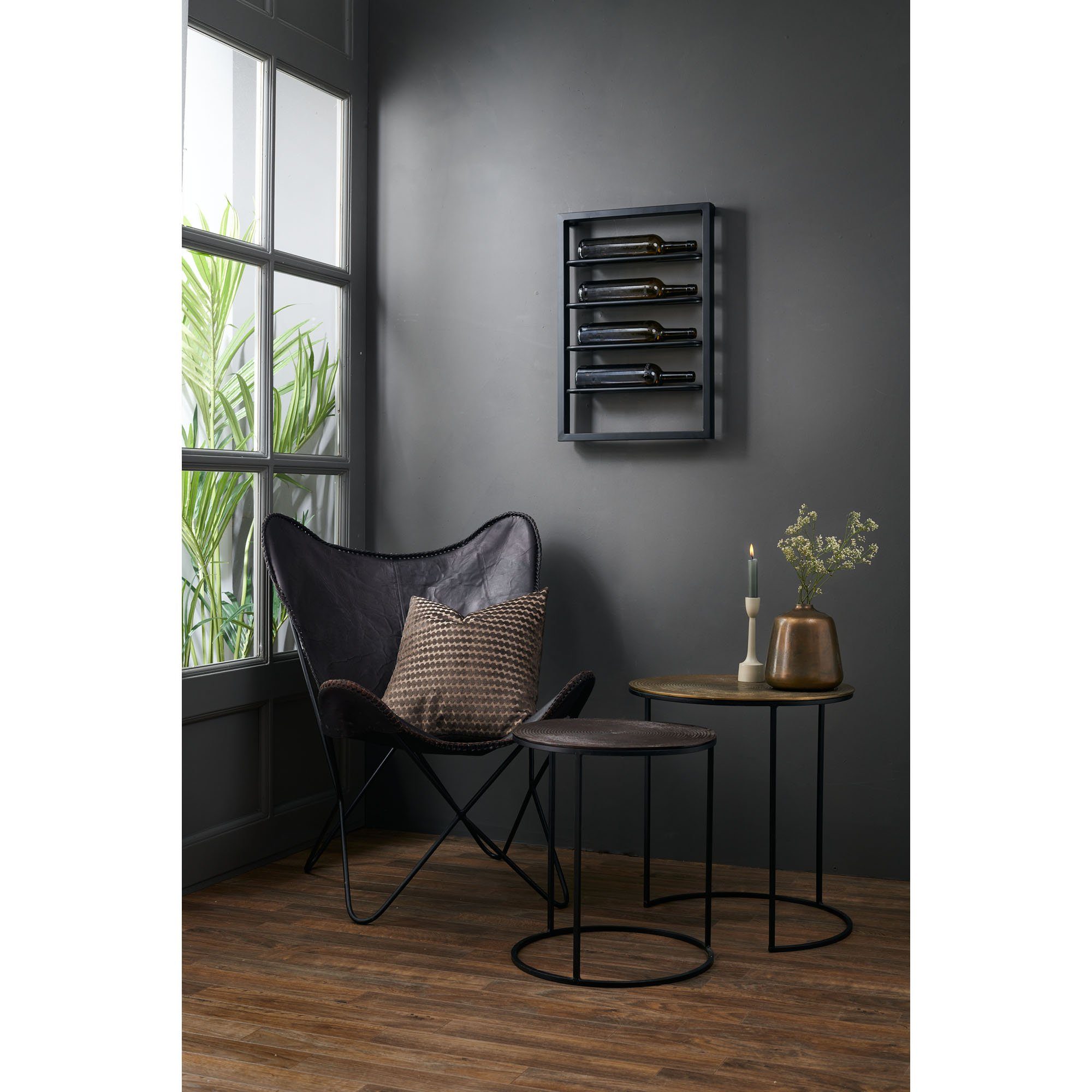 Light & Living Weinregal Weinregal Amore - Schwarz - 4 Flaschen