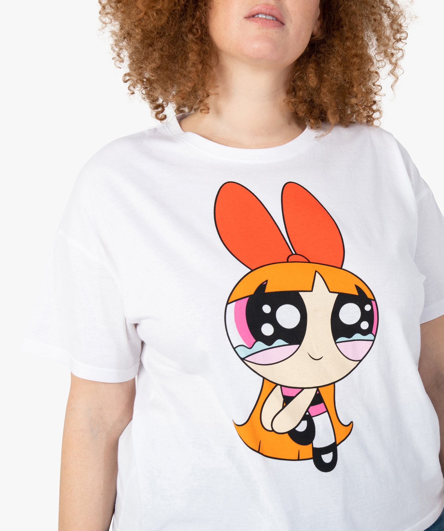 Tee-shirt femme grande taille avec motif XXL – Powerpuff Girl blanc | GEMO