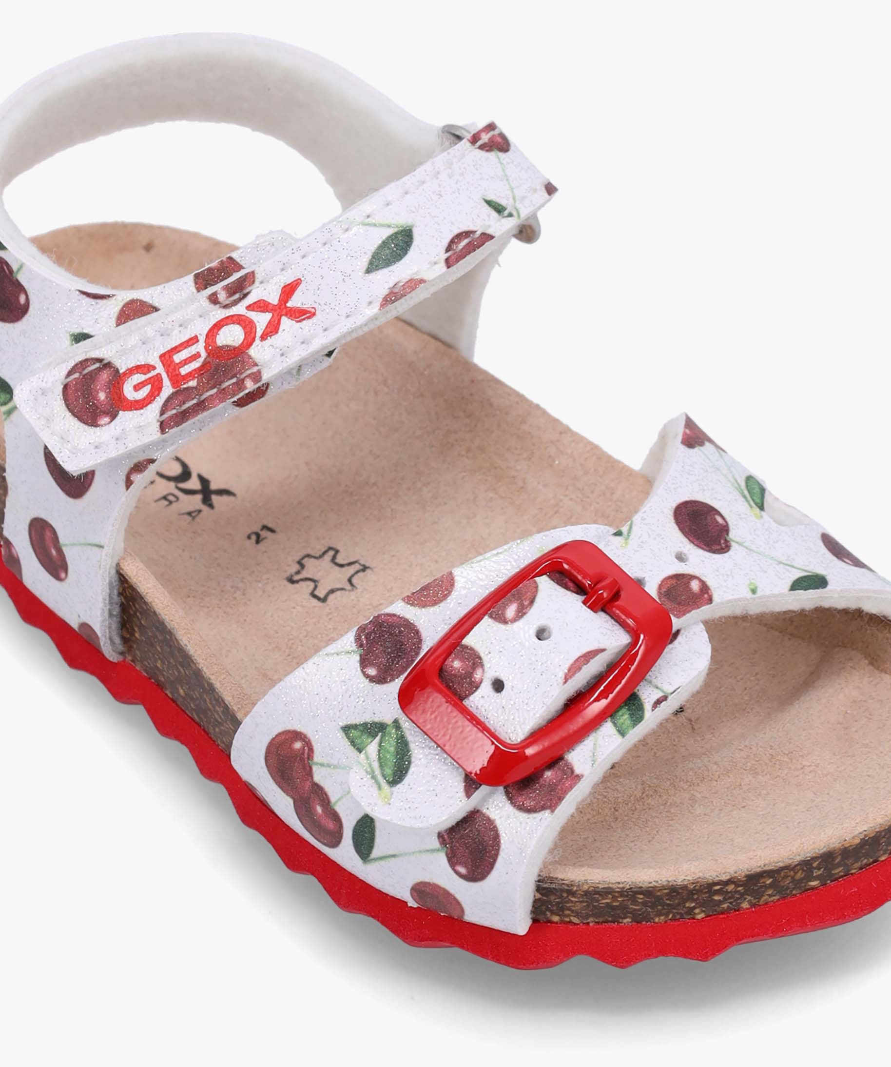 Sandales bébé fille à scratchs imprimées cerises - Geox blanc | GEMO