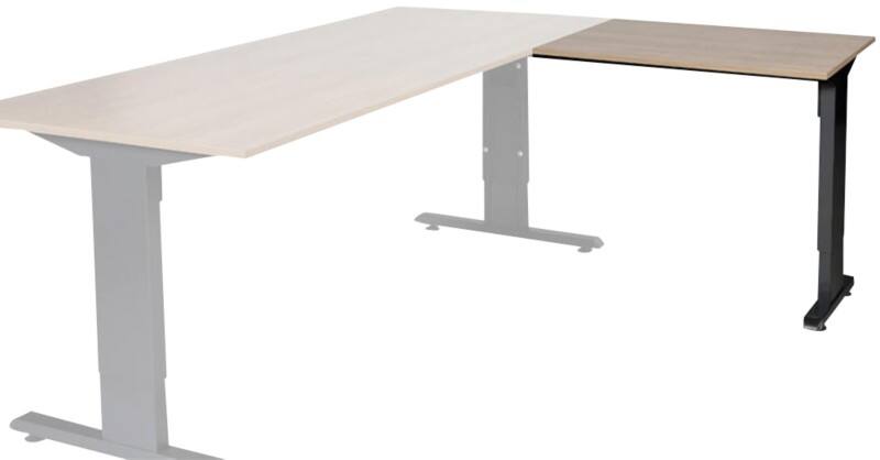 Schaffenburg Höhenverstellbar Schreibtisch-Erweiterung Rechteckig Kirsche Holz Schwarz T-Fuß 800 x 600 mm