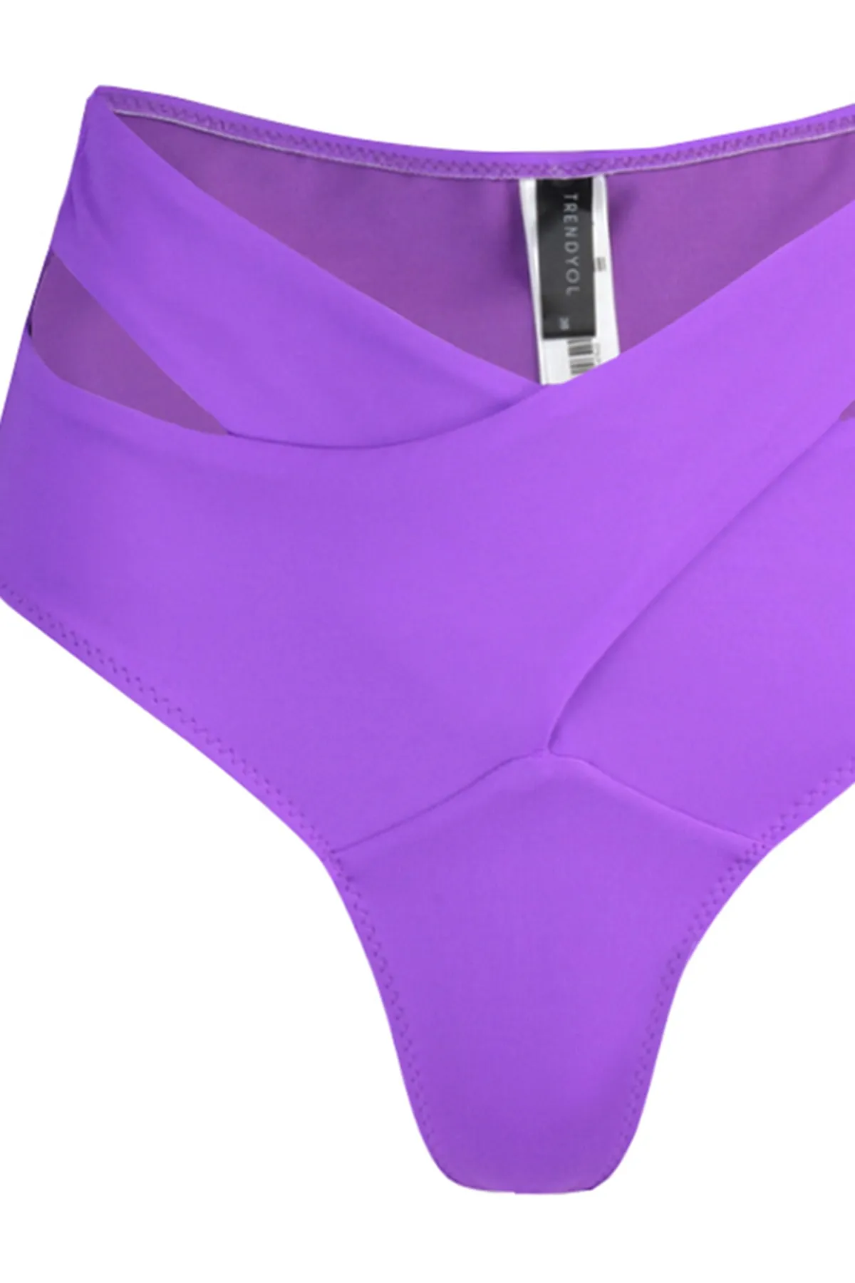 Trendyol Collection  Lila Cut-out/Fenster-Bikinihose mit hoher Taille und normaler Taille TBESS20BA0184
