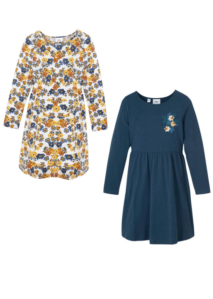 Mädchen Jerseykleid (2er Pack) aus Bio-Baumwolle