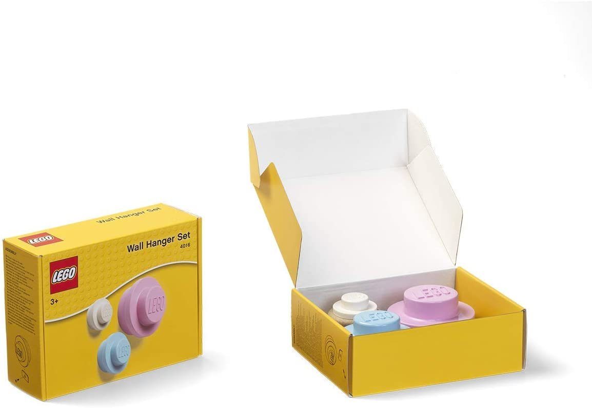 Room Copenhagen Kleiderhaken Lego - Kleiderhaken-Set für Kinder - weiß, rosa und hellblau, (3-St)
