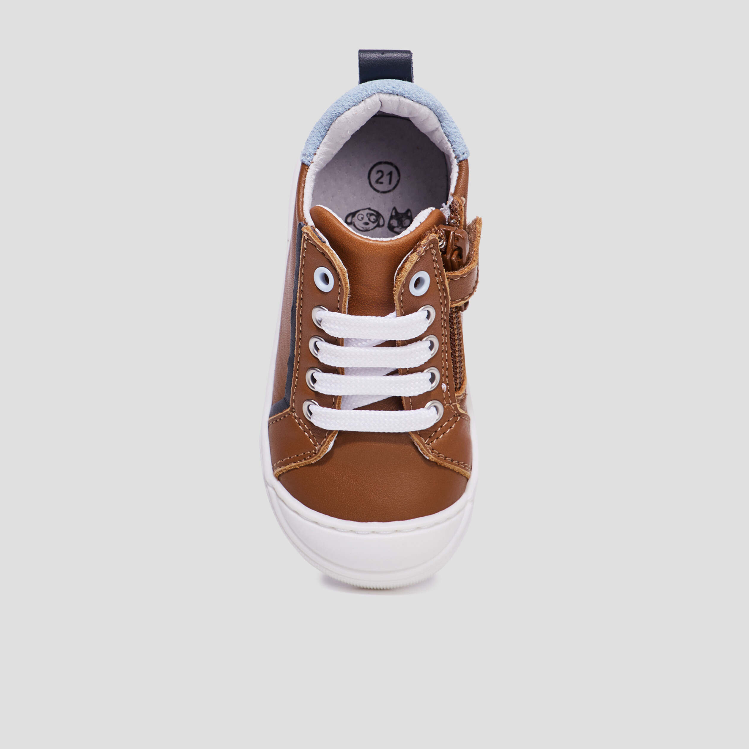 Bottillons zippés en cuir camel bébé garçon | La Halle