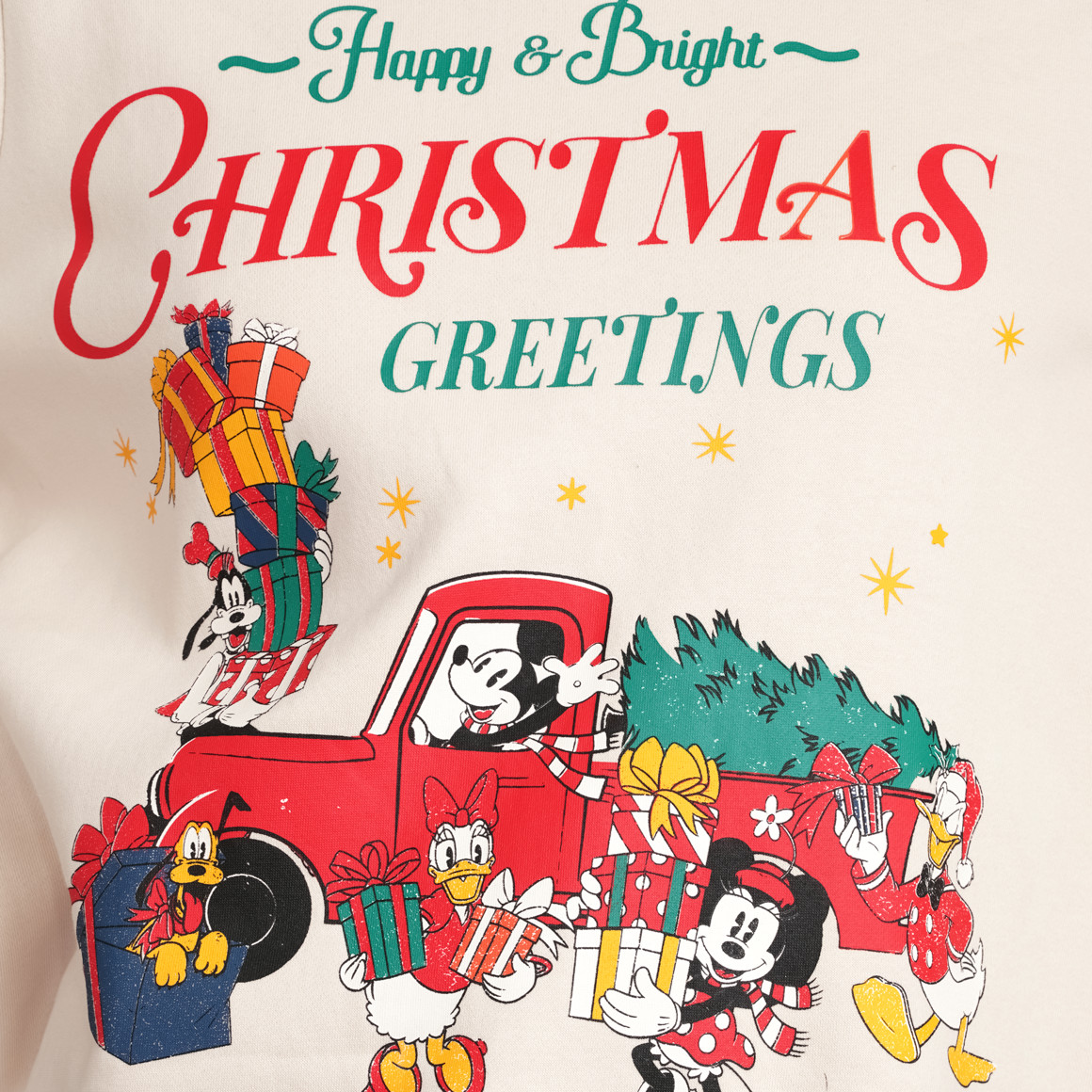 Micky Maus Weihnachtssweatshirt mit Print creme