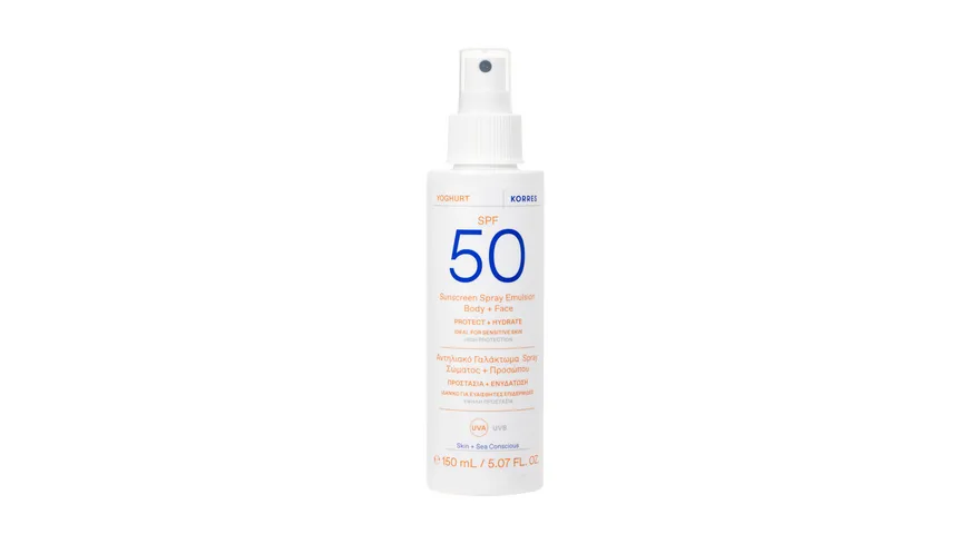 KORRES YOGHURT Sonnenspray-Emulsion für Gesicht und Körper SPF50 150 ml