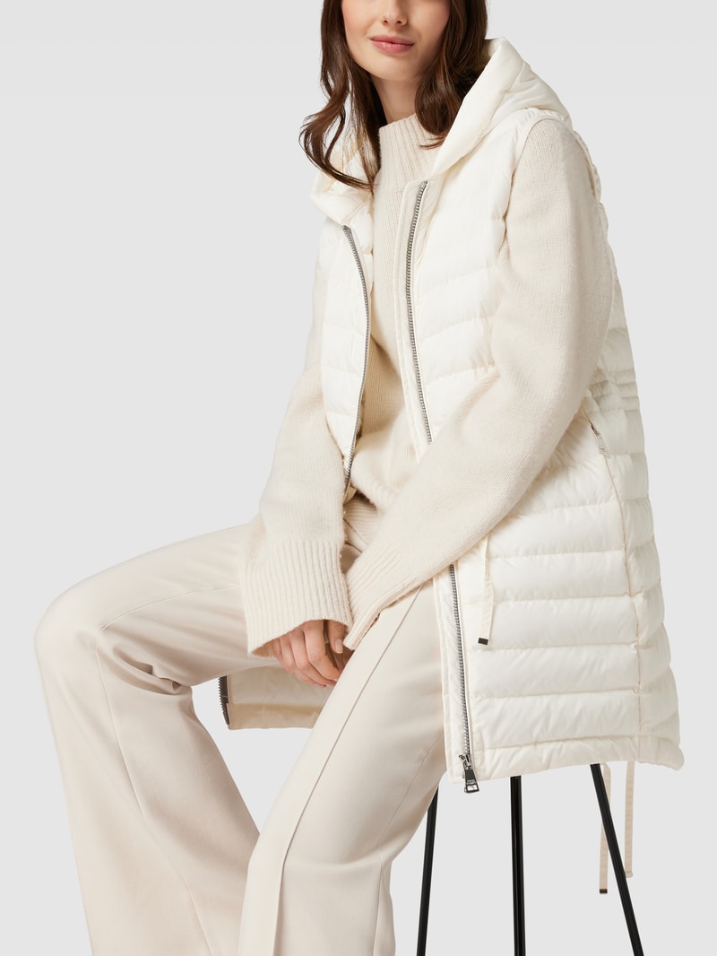Steppweste mit Kapuze in offwhite