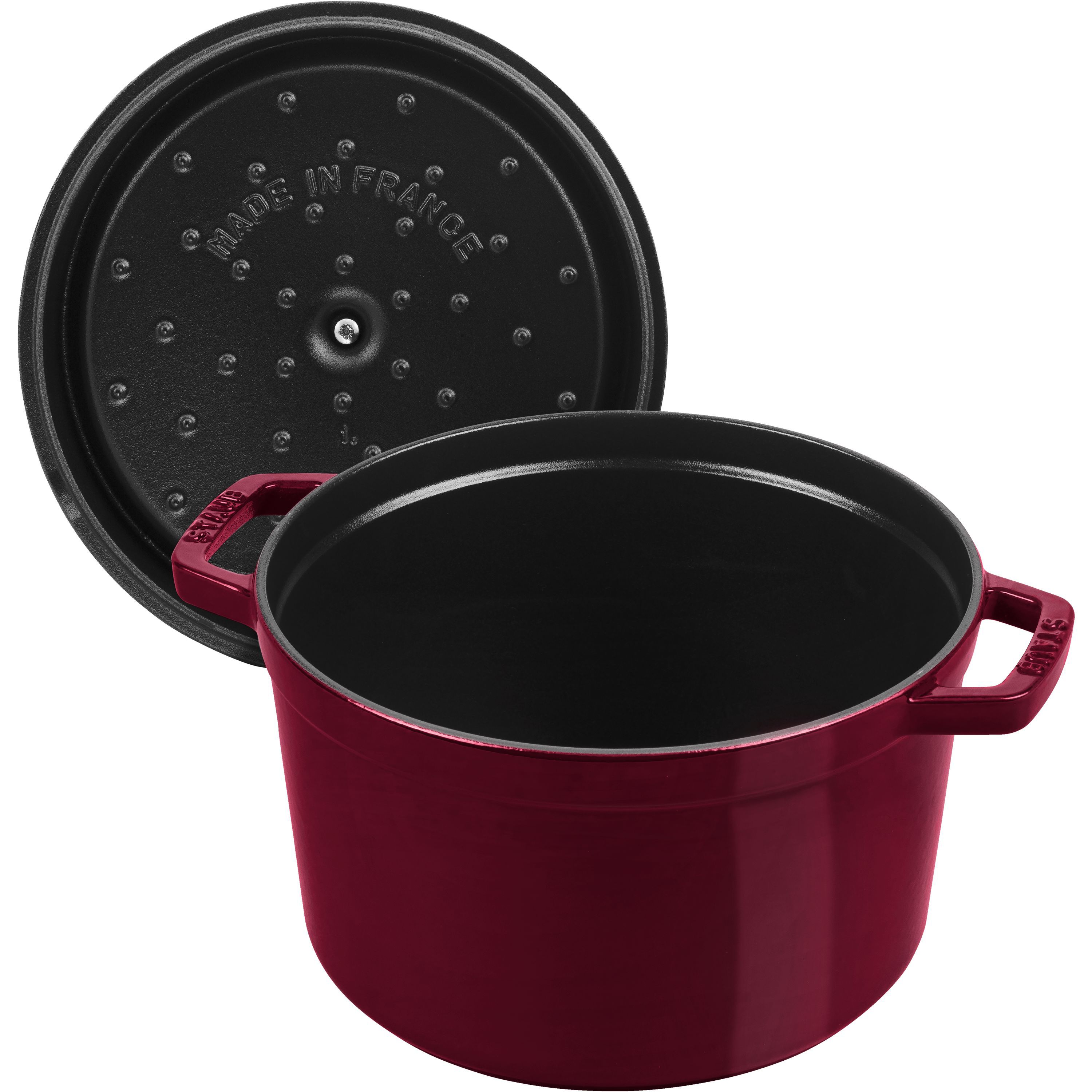 Cocotte tief 24 cm, rund, Bordeaux, Gusseisen