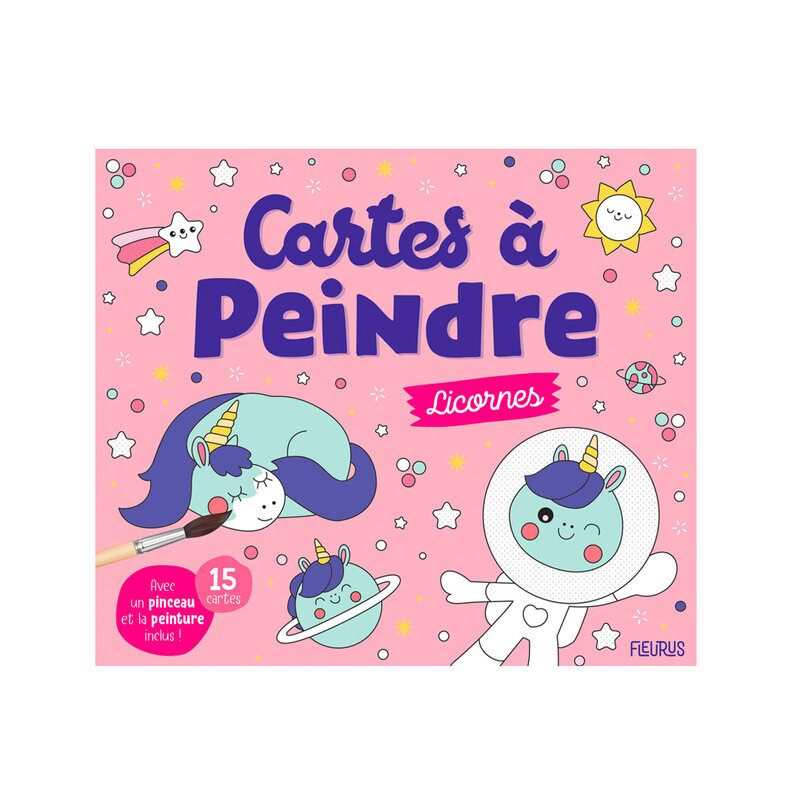 Livre Cartes à peindre les licornes - Fleurus