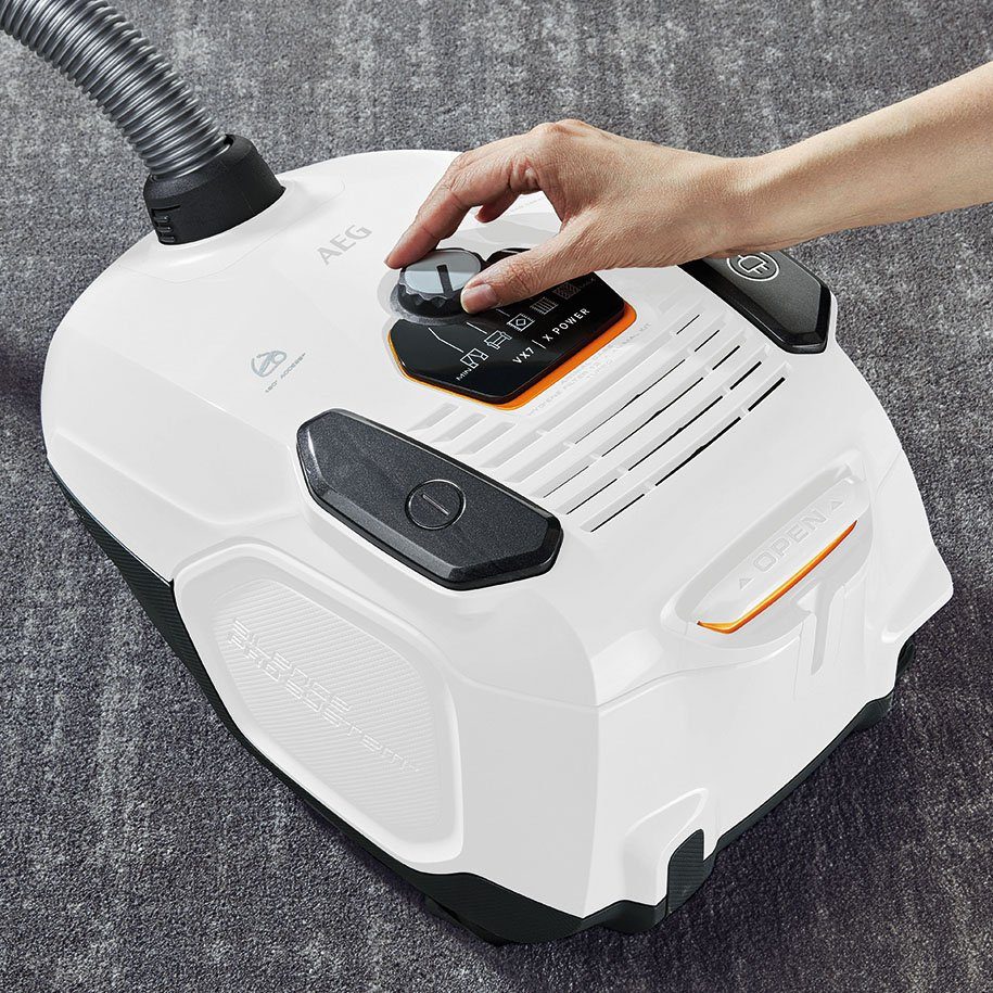 AEG Bodenstaubsauger VX7-2-IW-S Neue technische Version, 650 W, mit Beutel, 360° Motion Technology™