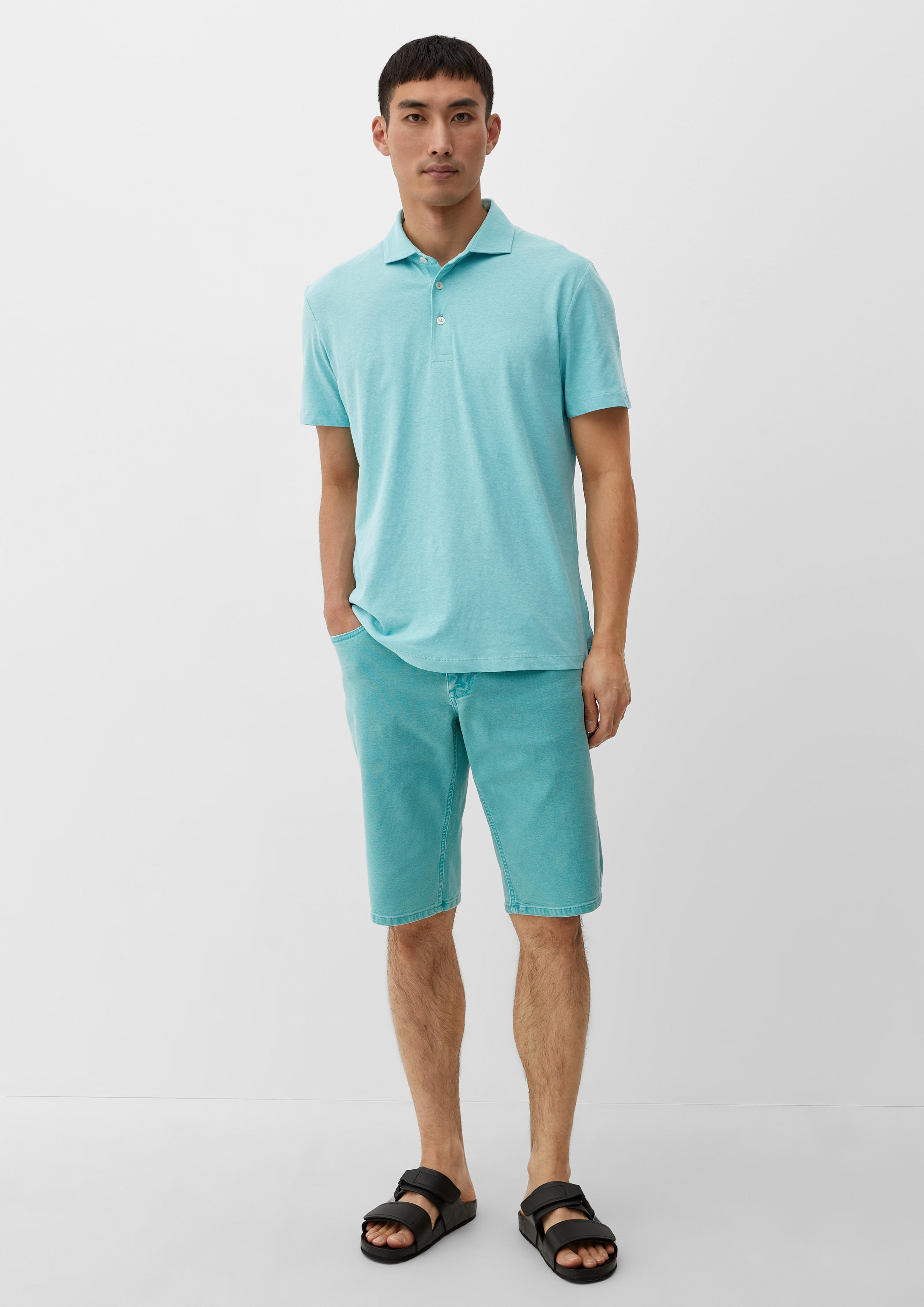 Poloshirt aus Leinenmix  2129832-6120