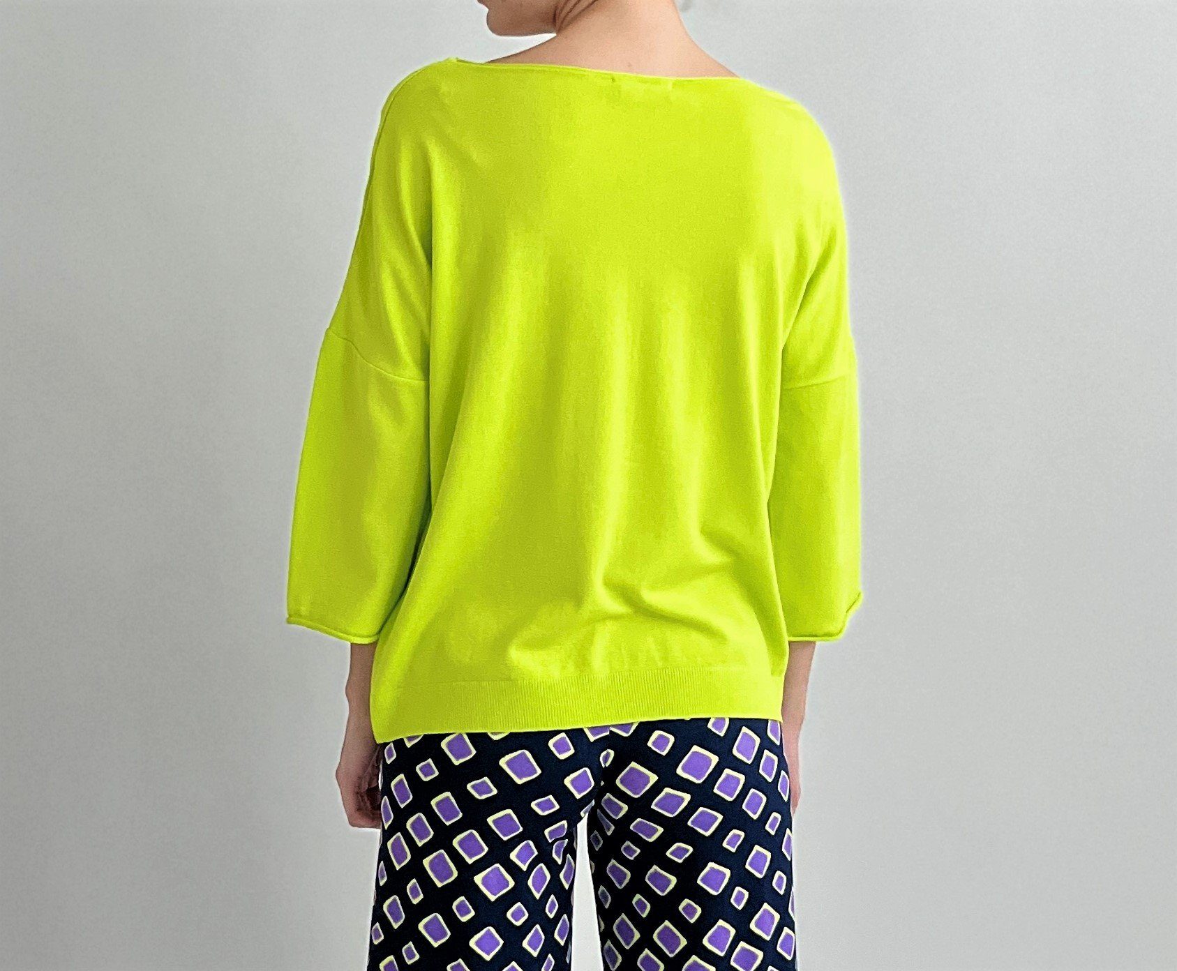 Zuckerwatte 3/4 Arm-Pullover mit Rundhalsausschnitt aus weicher Viskose mit Elasthan