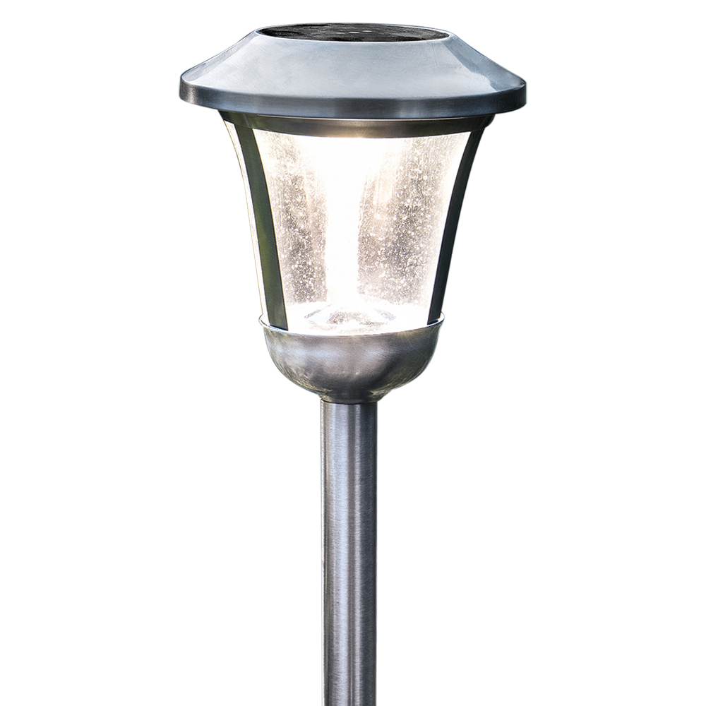 EZSolar XL-Edelstahl-Solarleuchte mit Glaslinse