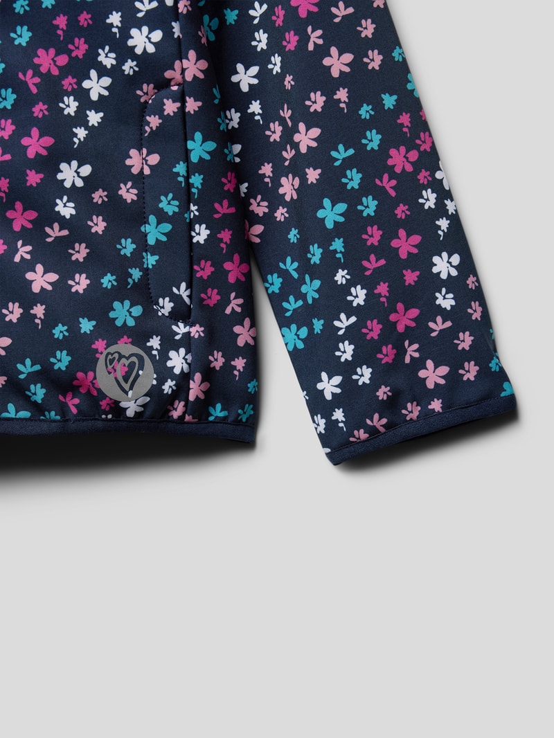 Jacke mit floralem Muster in marineblau