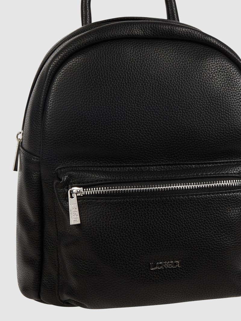Rucksack mit Label-Detail Modell 'BUDAPEST' in schwarz